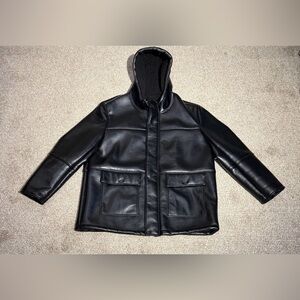 Andrew Marc Faux Leather & Faux
Shearling Men's Hooded Jacket
Coat XXL-